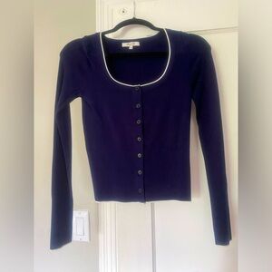 Madewell The Signature Knit Scoopneck Cardigan in Navy